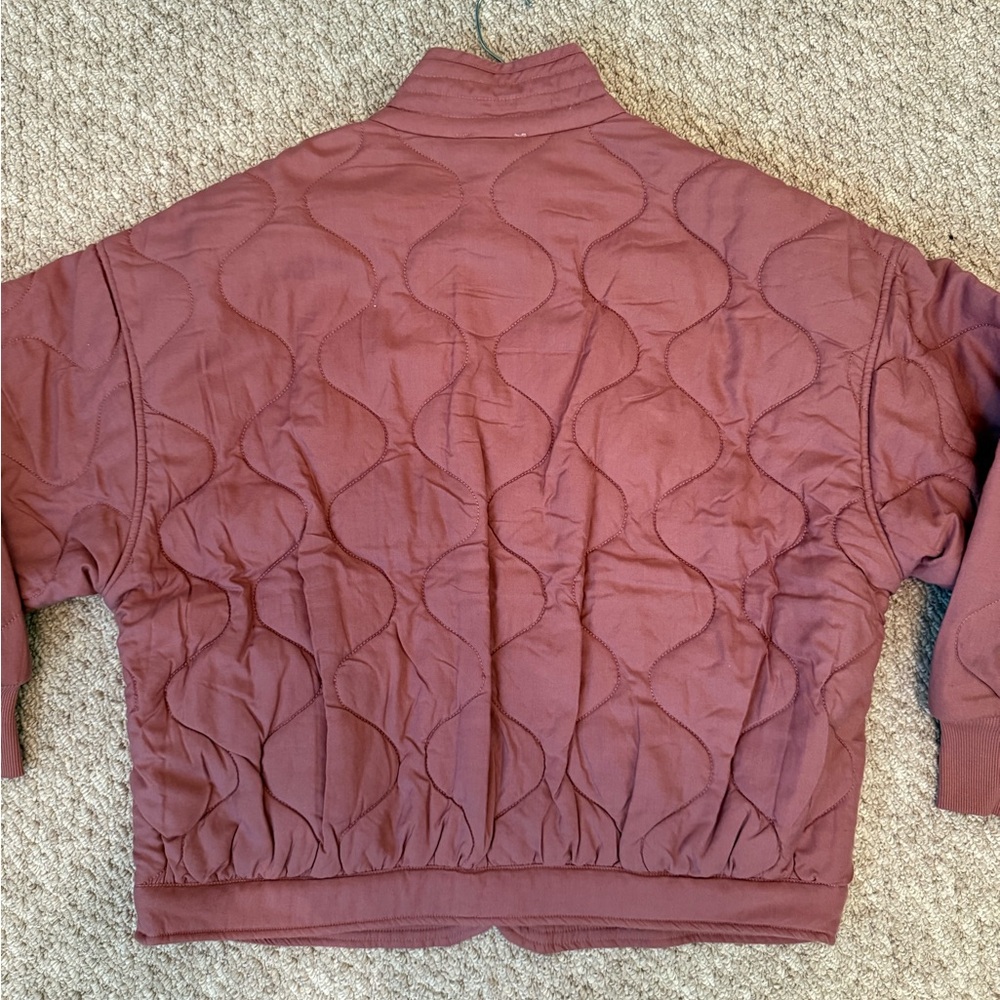 Quilted Burgundy Jacket by Elan size Large - Picture 8 of 8